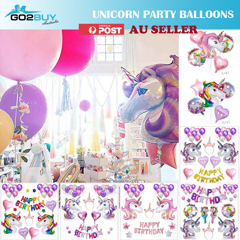 Unicorn Fantasy Horse Kids Birthday Party Supplies Balloons Set Decoration Girl