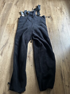 NEW Polartec Classic 200 Black Fleece Pants w/Suspenders Mens M Long Overalls