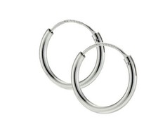 925 Sterling Silver 2mm Thick Endless Hoop Earring Nickel Free