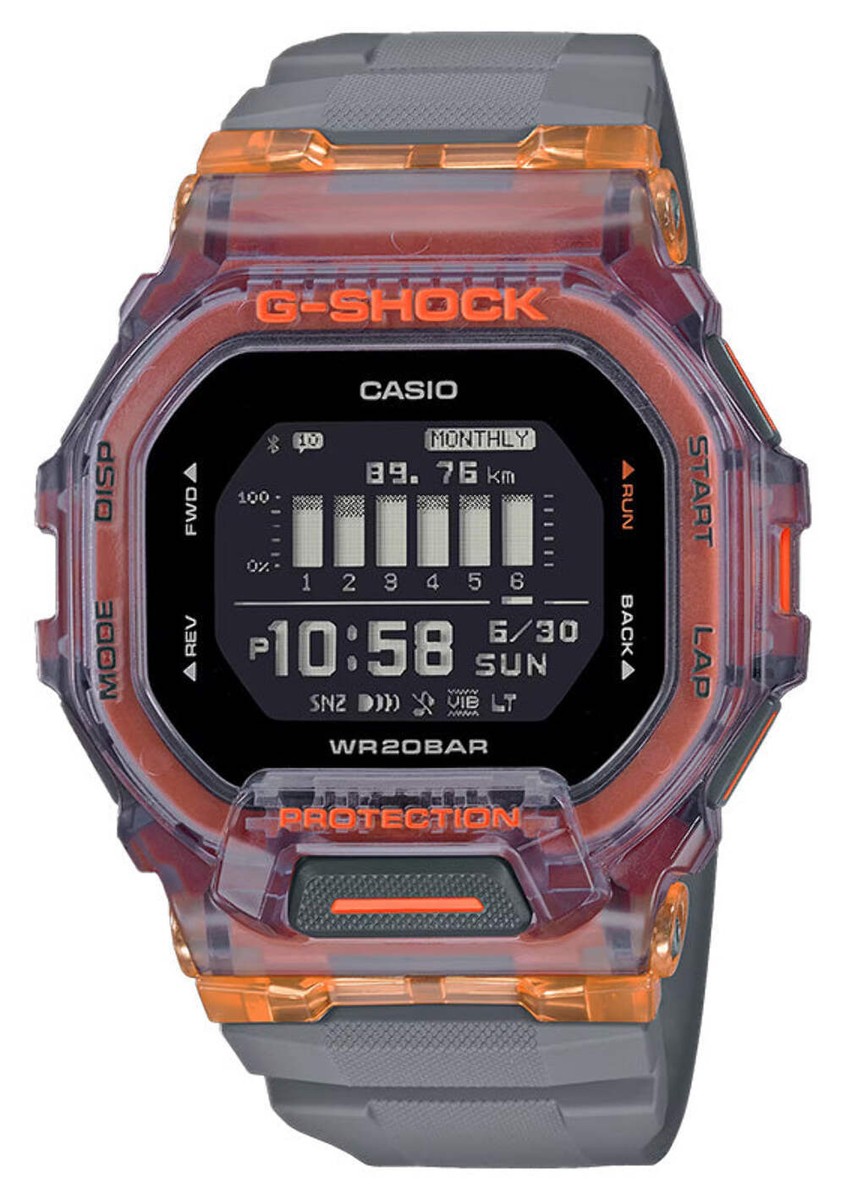 CASIO G-SHOCK GBD-200SM-1A5 BLUETOOTH ORANGE / GRAY DIGITAL WATCH