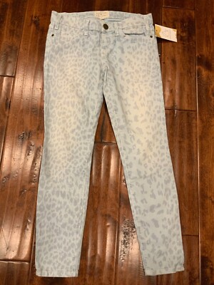 Current/Elliott Lt Blue ''The Stiletto Cashmere Blue'' Animal Print, Jeans Sz 25