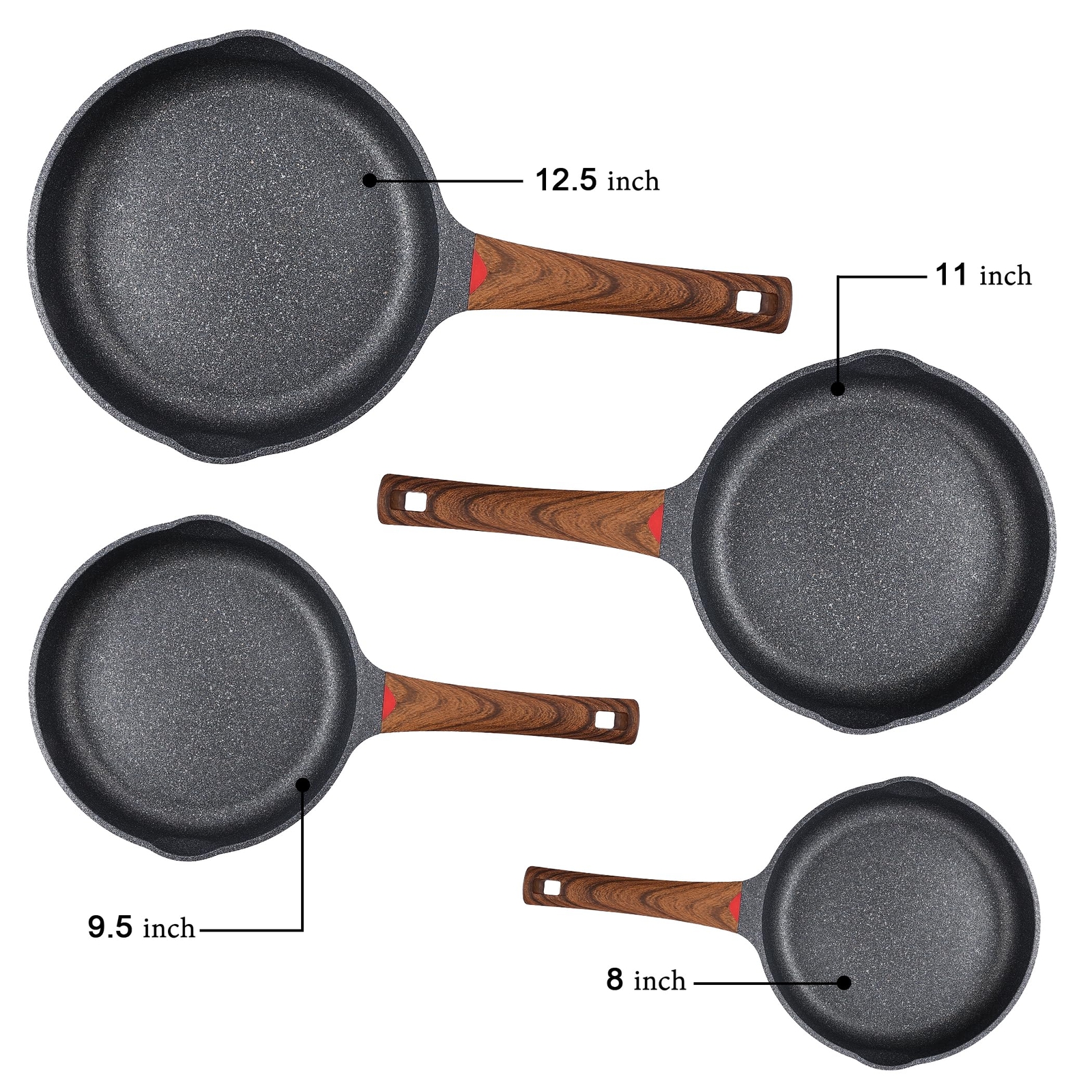 Nonstick Frying Pan Anti Scratch9.5 Inch Skillet Cast Aluminum Cookware Induc...