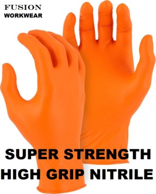MECHANIKERHANDSCHUHE, ORANGE, NITRILHANDSCHUHE, STRAPAZIERFÄHIG, DICK STARK, EINWEG, HANDSCHUHE