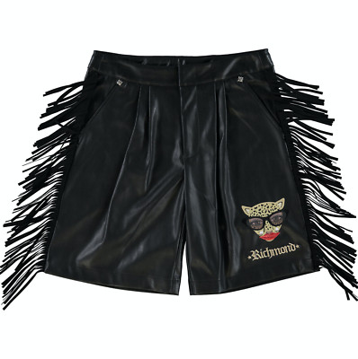 JOHN RICHMOND Junior Shorts mit seitlichen Fransen schwarz   8 Jahre   £100