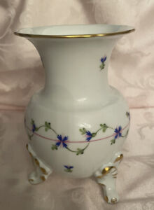 Herend Blue Garland Scalloped Bud Vase Herend Blue Garland Scalloped Bud Vase