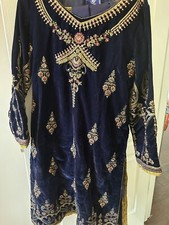 Pakistani velvet Kameez Kurti With Dupatta 2 Pc Medium Size Formal Party Wear