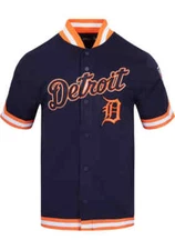 Detroit Tigers Pro Standard Navy Button Down Official MLB Classic Jersey
