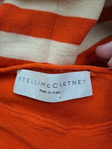 Stella McCartney Striped Wool Jumper Orange Ivory Size 40 T2920 FMHR119 - Picture 6 of 8