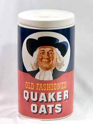 VTG Old Fashioned Quaker Oats Ceramic Cookie Jar Canister Regal China & Recipe