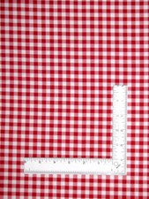 Picnic Check Fabric By The Yard Red White 1/4" Check Plaid Cotton by QT Fabrics