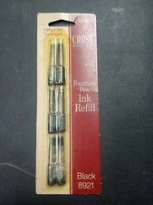 6 Cross  Fountain Pen Ink Cartridges Refill Black New NOS 8921