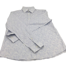 Michael Kors slim fit cotton linen strtech dress shirt Blue Medium 15 32-33