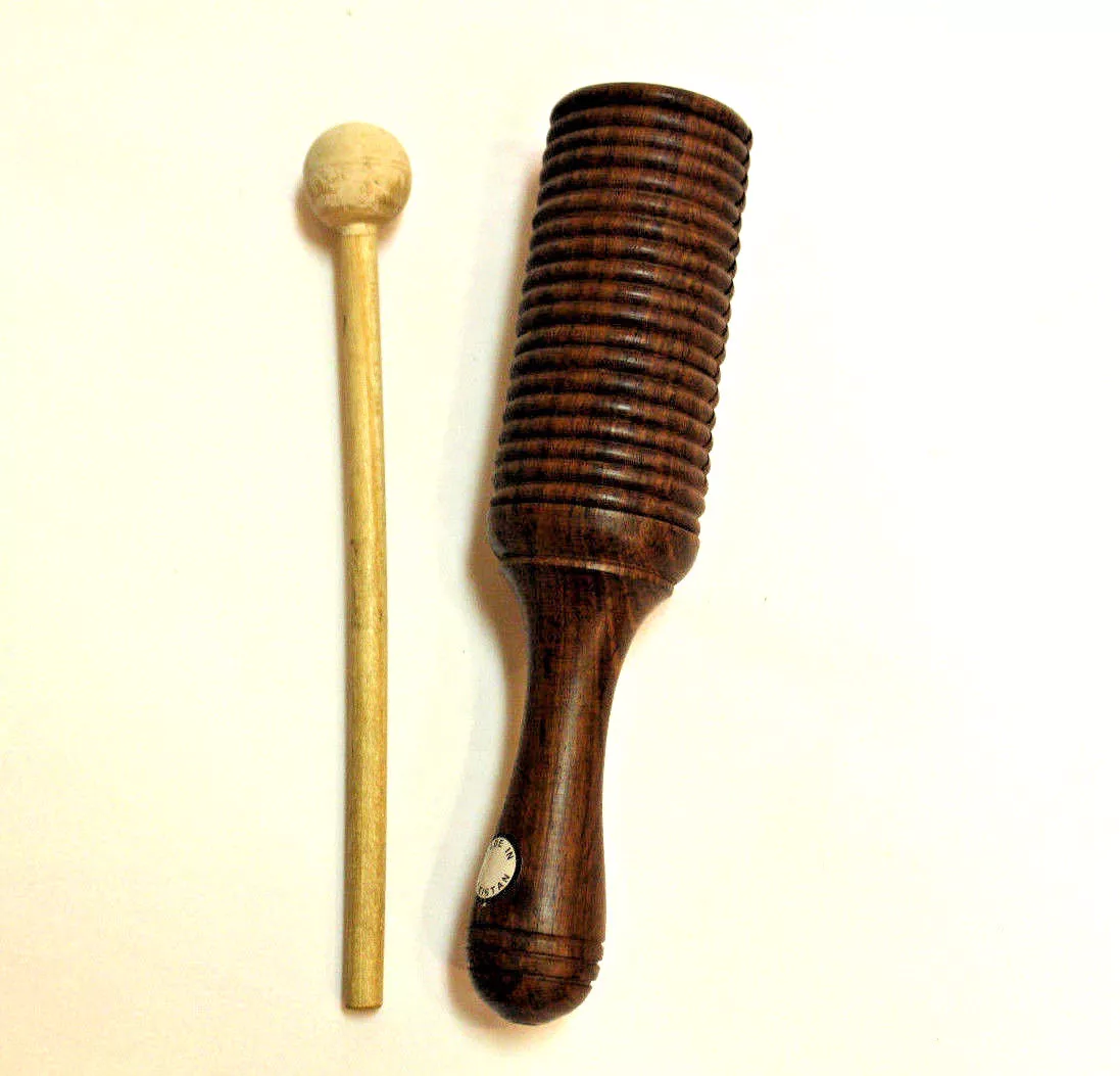 Wooden Agogo Block Bell Professional Hand Percussion Ribbed Nice Sound Gift