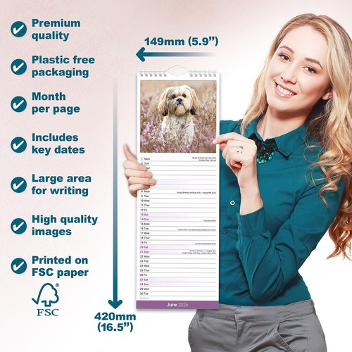 Shih Tzu Slim 2026 Kalender | Slimline Hunderasse Geschenk 15% RABATT MEHRFACHBESTELLUNGEN - Bild 6 von 8