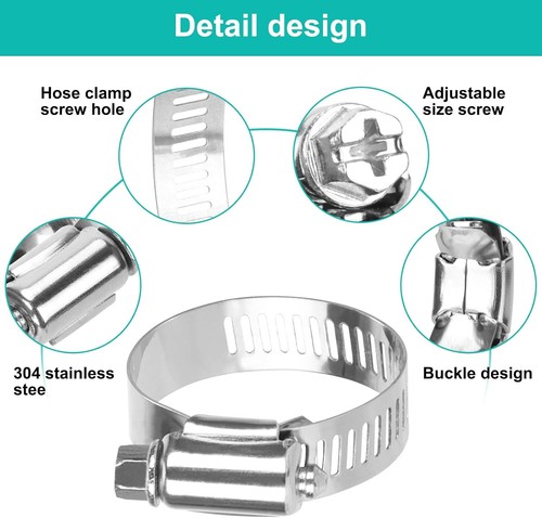 10pcs Stainless Steel 6-29mm Assorted Sizes Jubilee Clips Hose Worm Clamps - 第 2/4 張圖片