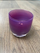 GLASSYBABY BELLE Handblown Glass Votive Candle Retired Purple Pink Pre Trisk 