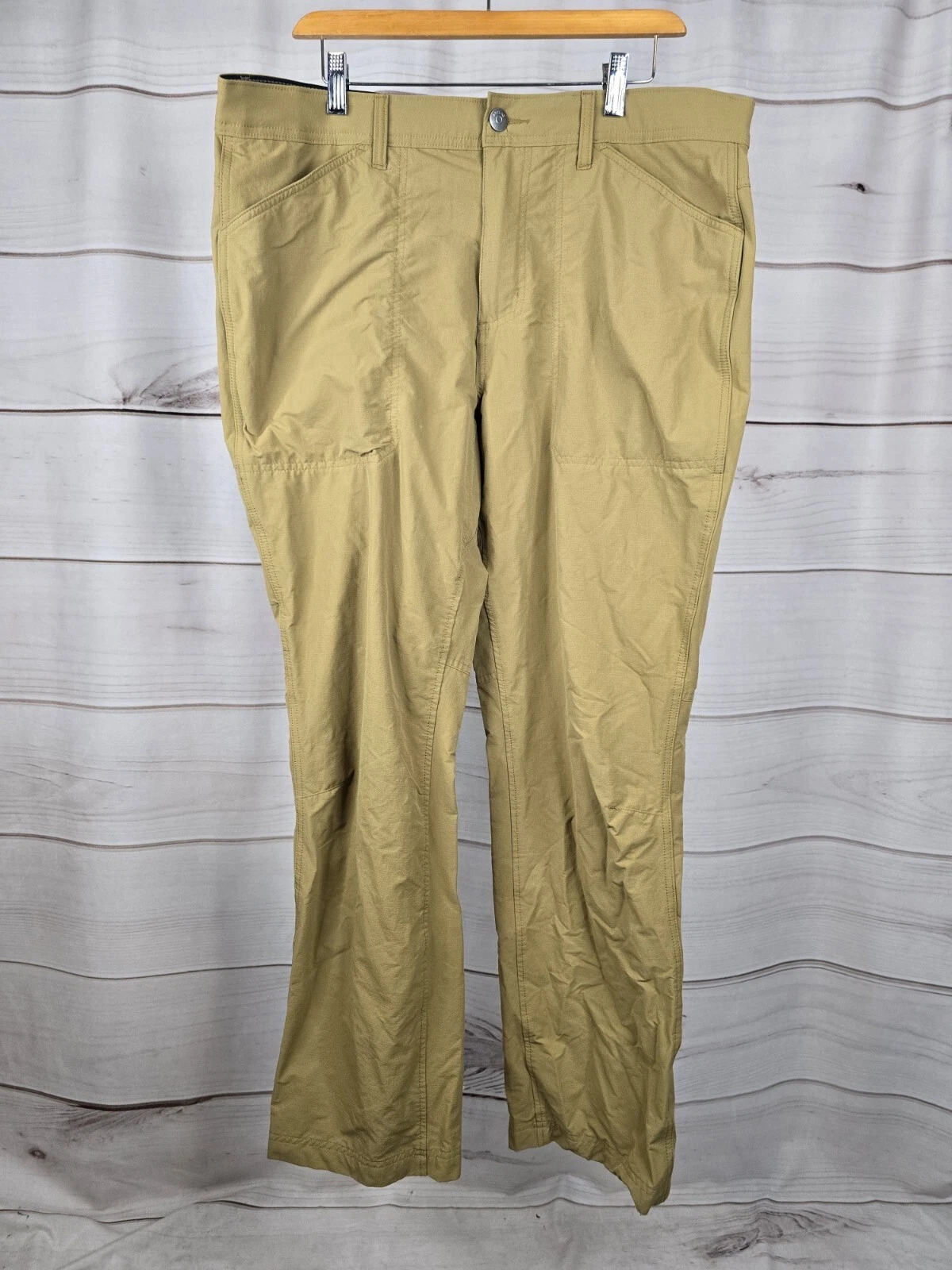 Bass Pro Shop Ascend Khaki Hiking Fishing Dry Wick Pants Mens 38x32 #V