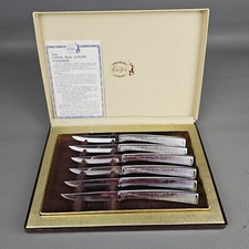 Vintage Carvel Hall Steak Knives Stainless Steel Cutlery Set of 6 Heavy USA Made