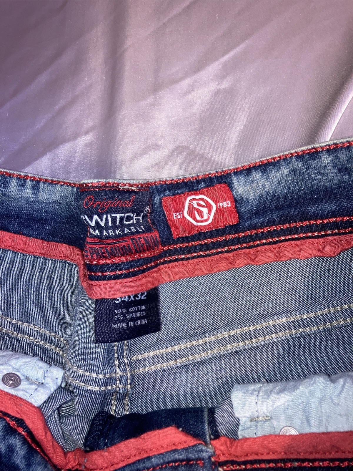 Switch Remarkable Switch Remarkable Men's 34 x 32 BlueJeans Slim Straight Denim Stretch ...