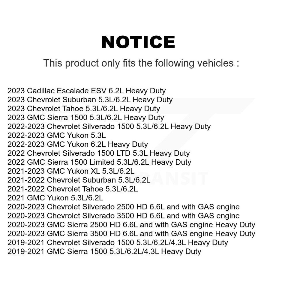 Air Cabin Engine Oil Filters (9 Total) Kit For 20192023 GMC Sierra