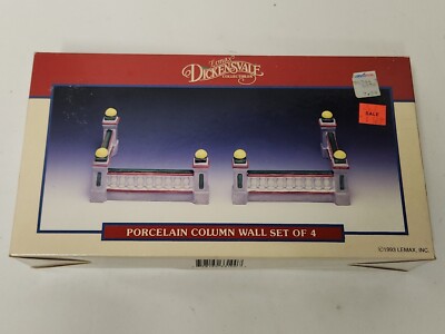 Lemax Dickensvale Christmas Porcelain Column Wall Set of 4 Item 1993 Vintage New