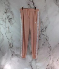 Adidas Pant Women Small Pink White Track Zip Warm Up Practice Tiro Climacool
