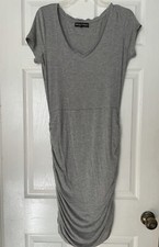 Wendy Williams Womens Gray Ruched Bodycon Dress Gray S