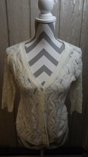 Absolutely juniors large knit cardigan sweater made in usa off white
