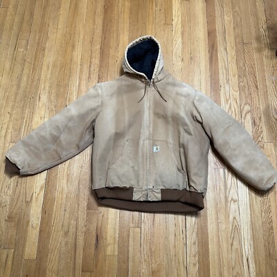 Carhartt FLANNEL-LINED J140 LOOSE FIT FIRM DUCK 3 Vintage 2XL Mens USA