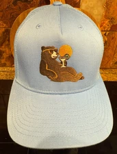 Decky Snapback Embroidered Cocktail Bear Ball Cap Mesh backing 7 panel Throwback