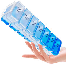 Extra Large Pill Organizer 2 Times a Day XL Pill Box 7 Day with Big AM PM