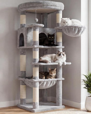 53.1" Corner Cat Tree for Large Cats Interactive Play HCT029W Sturdy Cat Tow