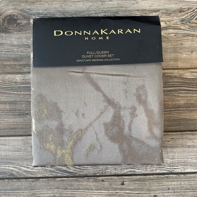 Donna Karan Home Sanctuary Queen Duvet Set Cover + 2 Standard Shams Mink New