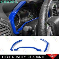 Para Ford F150 2015-2020 Azul Brillante Panel Interior Salpicadero Decoración Cubierta Borde 3 Piezas
