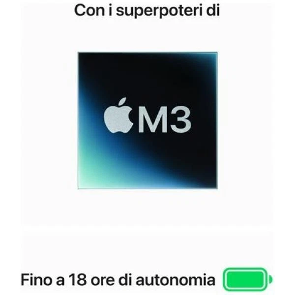 Apple Macbook Air M3 2024 16Gb Ram 256GB Ssd Display 15" 8C 10G Silver Mc9e4t/a - Immagine 4 di 4