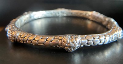 Sarda,Bali Handcrafted, Sterling  Hearts Bangle - Watermark Motif 2 Szs 7 ;7.5 