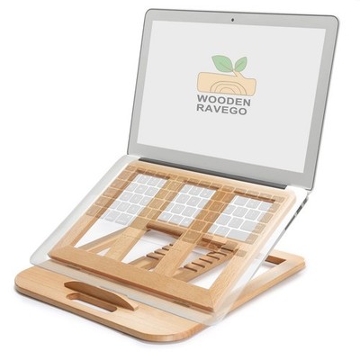 RAVEGO Laptopständer aus Holz, faltbare belüftete Erhöhung, Buche 