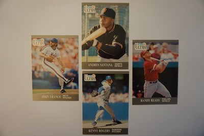 1991 Ultra Fleer Franco #217 Santana #328 Rogers #353 Ready #271 Baseball Karten