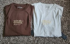 NWT Don Ed Hardy Cocoa Brown  Heather Grey Center Logo Shirts Men's M