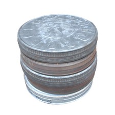 Vintage set of 5 authentic tin film box from old cinema movie prop mancave deco