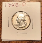 1942-D Washington Quarter, 90% Silver Coin