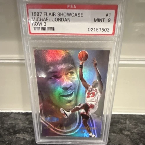 Fleer 1997 Flair Showcase Michael Jordan #1 Row 3 Bulls PSA 9 Graded