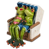 Dekofigur Froschpaar Im Strandkorb Sitzend H. 12Cm GrüN Formano Froschhausen