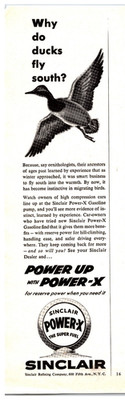 1956 Sinclair Power X Super Fuel Original Print Ad (3in x 11in) Advertisement