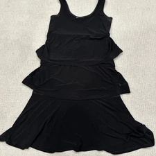 Fashion bug size medium tiered Tank Dress Black Made In USA Poly Spandex Stretch