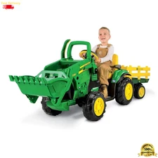Peg Perego John Deere Ground Loader 12V Kids Ride-On Tractor with Rechargeable B