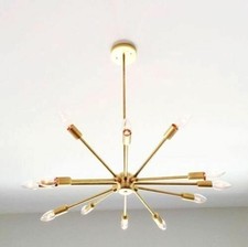 12 Arm Mid Century Modern Brass Light Chandelier Sputnik Stunning Ceiling Light