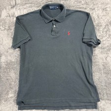 Polo Ralph Lauren Polo Shirt Mens M Navy Blue Short Sleeve Cotton Pique Logo
