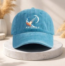 Artemis II Moon Mission Rocket Launch Washed Cotton Baseball Cap Space Fan Hat