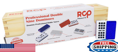 RCP PRODUCTS Double 9 Dominoes Set for Adults - 55 Professional Tiles w/ Spinner